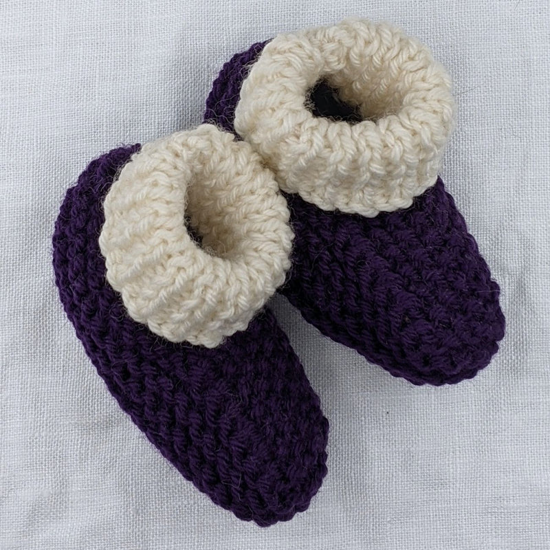 Baby Clothes and Bootees - Yarn + Cø - Purple - Baby Bootees