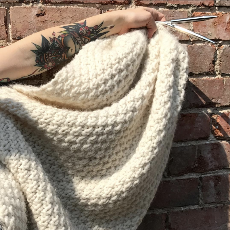 Chunky Knit Blanket Kit, All Materials Included - Yarn + Cø - Maker Kits