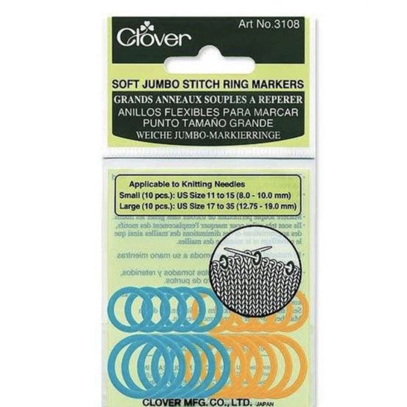 Clover Jumbo Stitch Ring Markers - Yarn + Cø - Stitch Markers