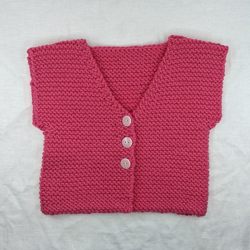 Baby Clothes and Bootees - Yarn + Cø - Baby Vest - Dark Pink - Baby Bootees