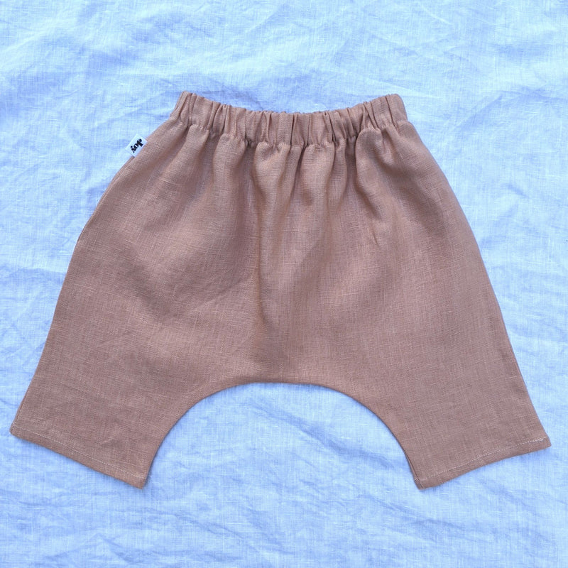 Baby Clothes - Harem Pants - Yarn + Cø - 0-3 months / Pink - 100% Linen - Baby Clothes