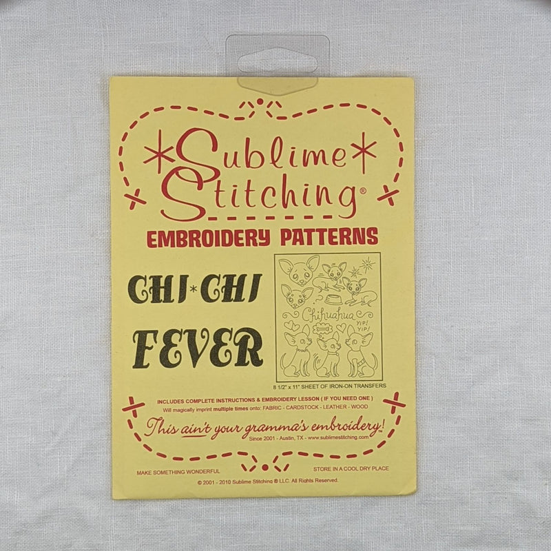sublime stitching embroidery transfers yarn and co phillip island victoria australia chi chi fever